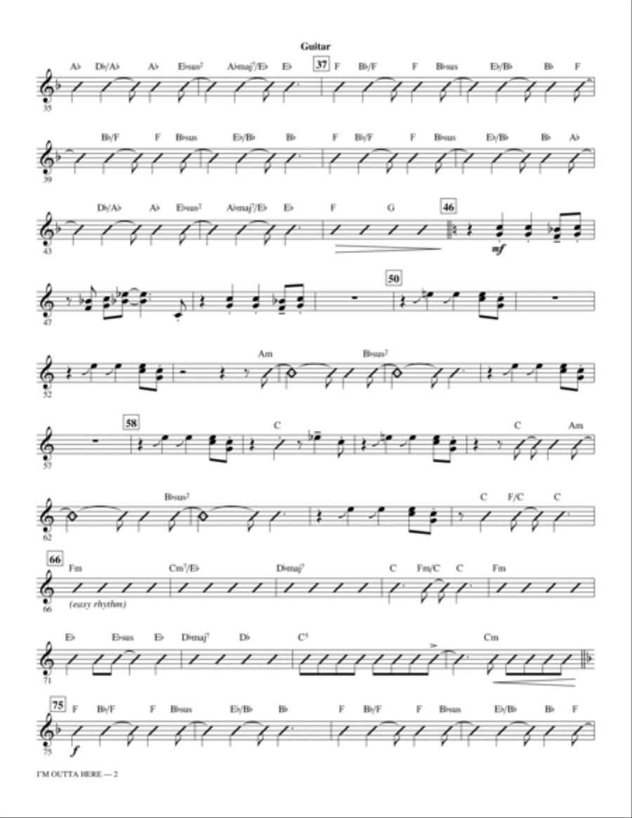 I'm Outta Here - Guitar I'm Outta Here - Guitar Choir scores gallery preview page 2
