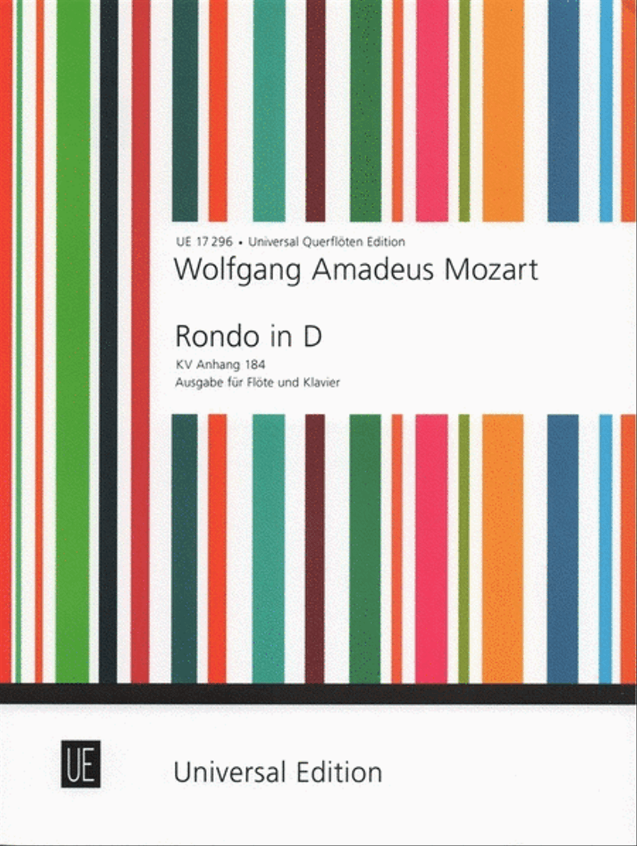 Mozart - Rondo D Maj K Anh 184 Flute/Piano Flute Solo scores gallery preview page 1