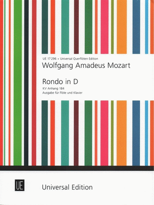 Book cover for Mozart - Rondo D Maj K Anh 184 Flute/Piano
