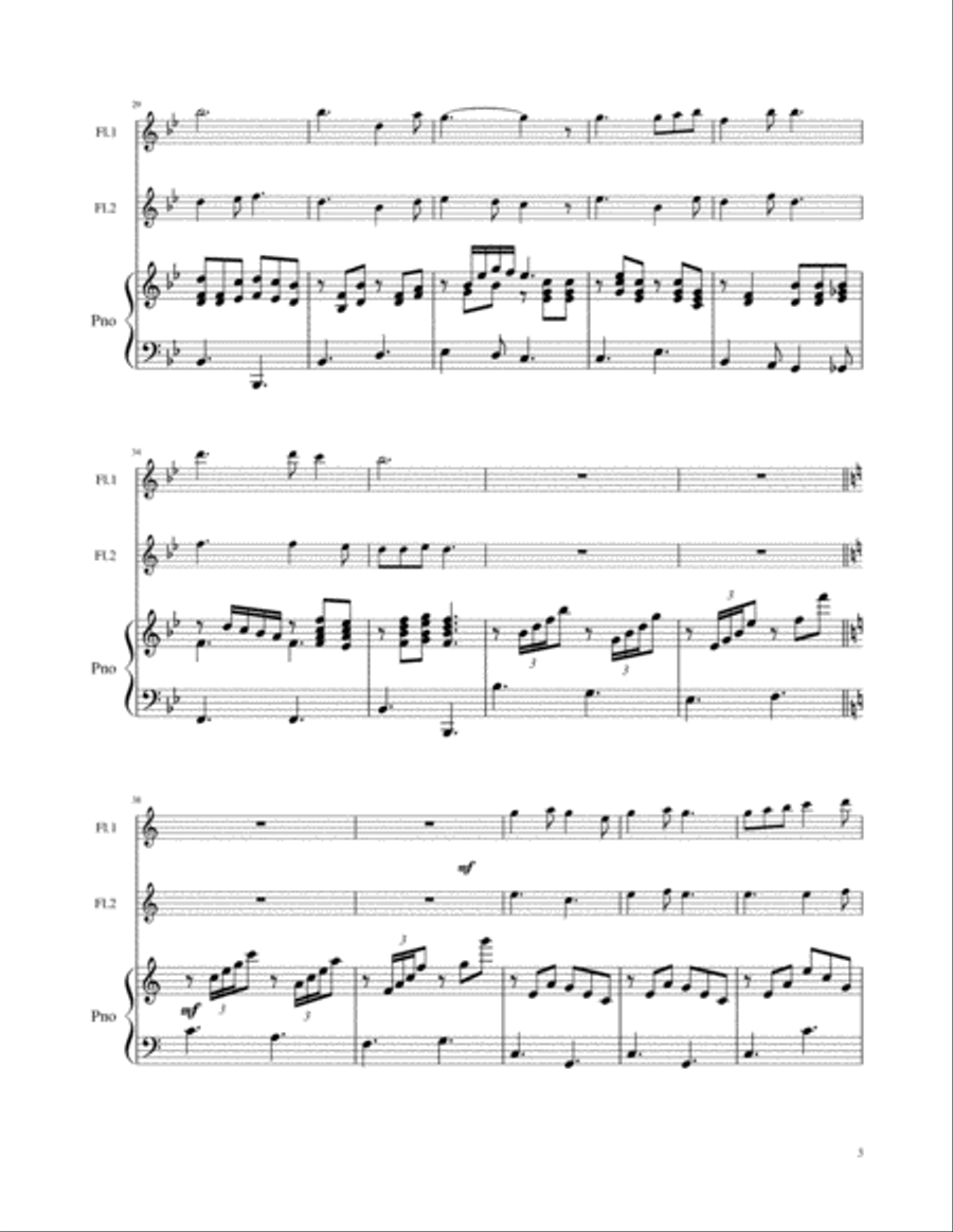 Love Lifted Me - for 2 flutes (or violins) and piano Flute scores gallery preview page 3