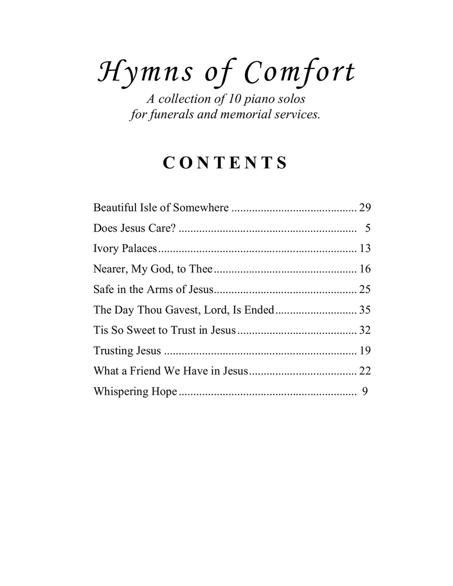 Hymns of Comfort: Music for Funerals and Memorial Services (A Collection of 10 Piano Solos) Piano Solo scores gallery preview page 4