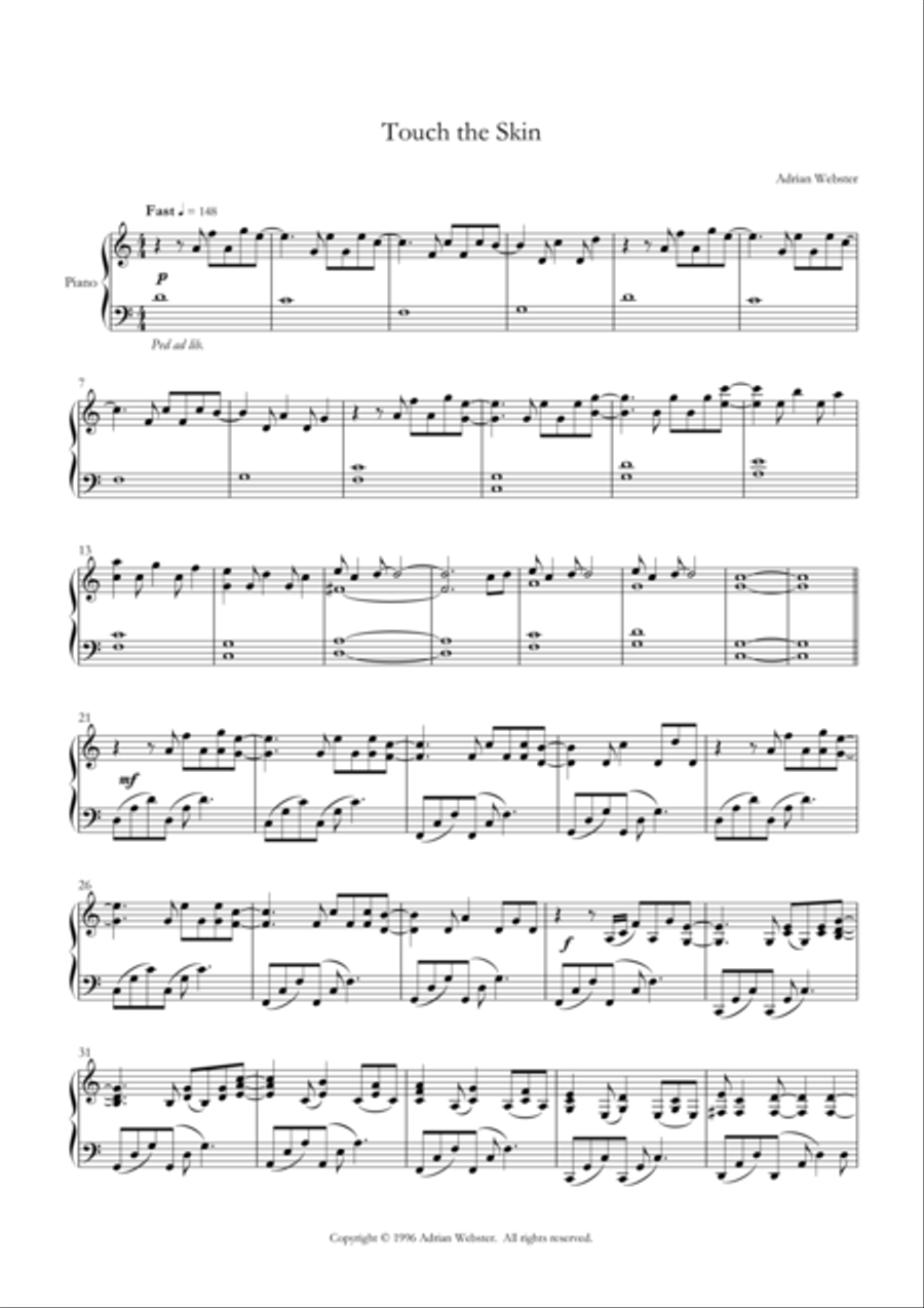 Touch The Skin - CrusaderBeach - Romantic Piano Solo for Wedding Piano Solo scores gallery preview page 1