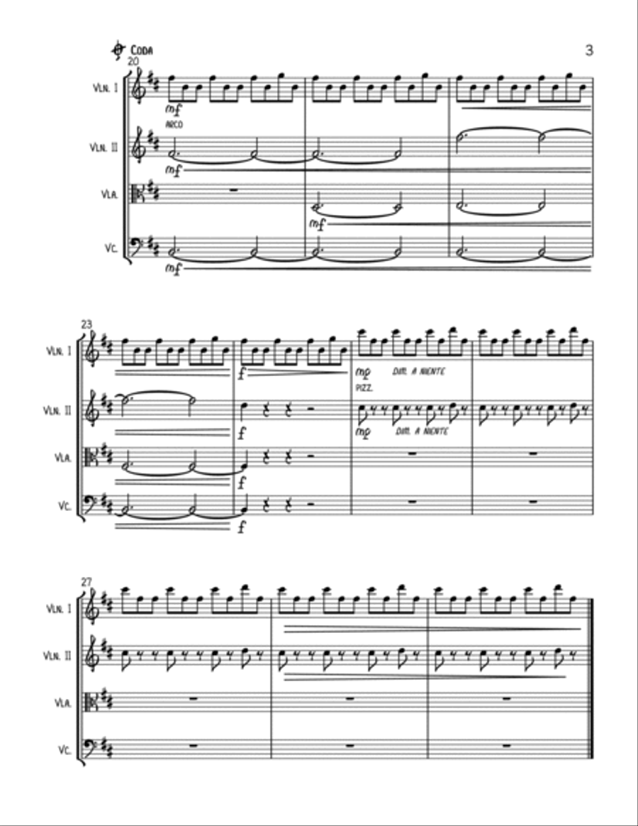 Halloween Theme String Quartet scores gallery preview page 3