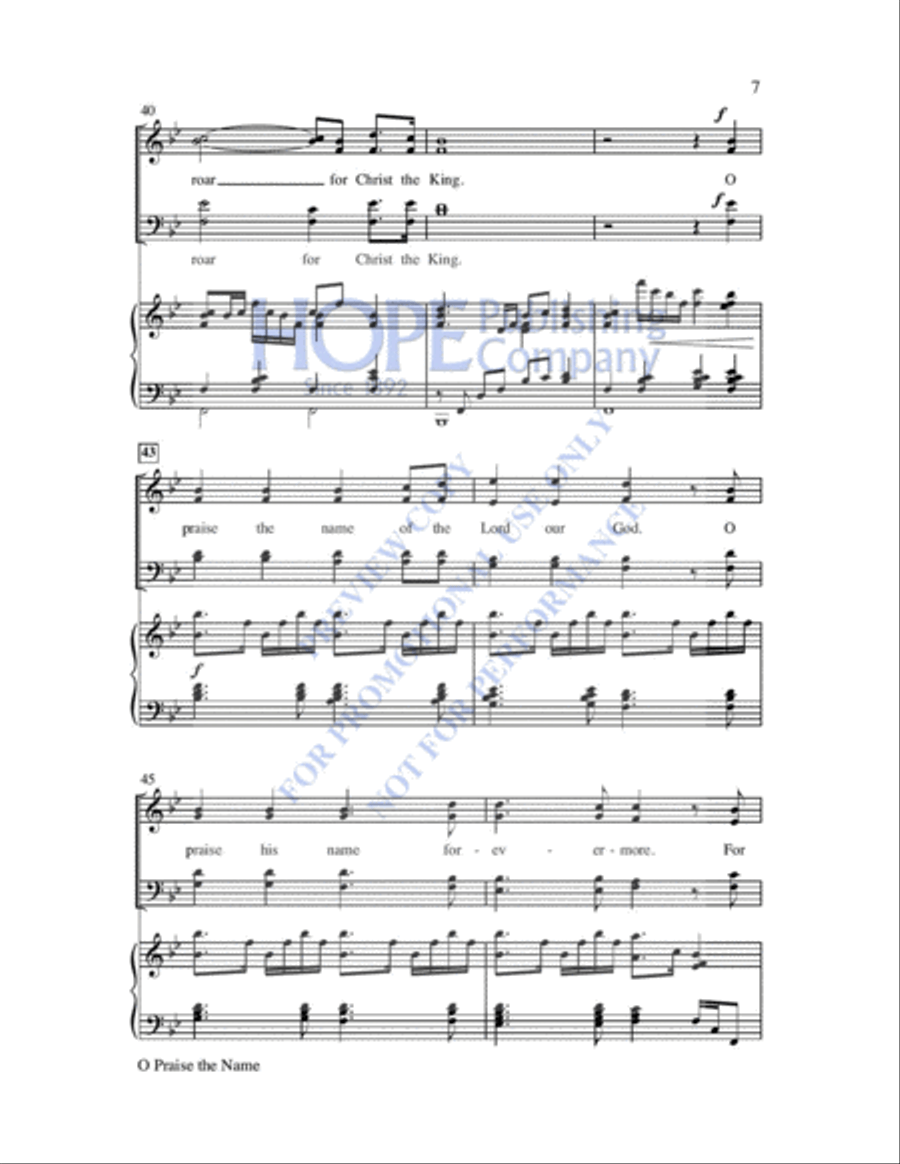 O Praise the Name (Anastasis) 4-Part scores gallery preview page 8