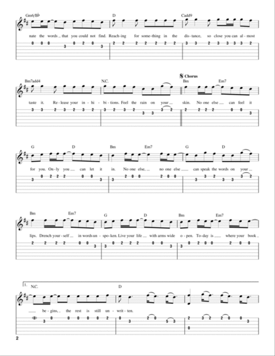 Unwritten Acoustic Guitar scores gallery preview page 2