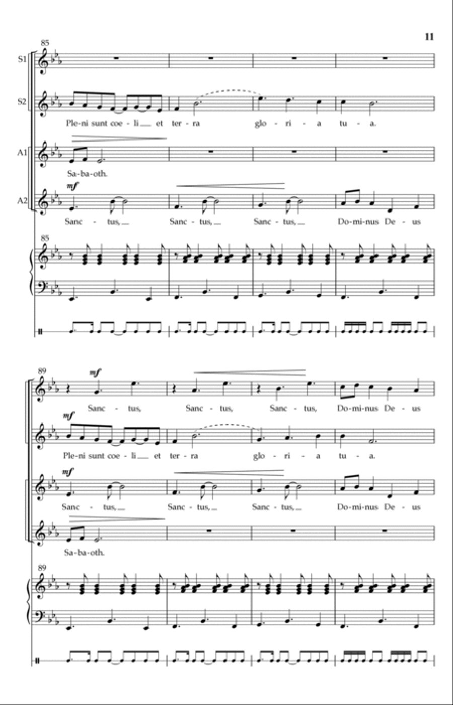 Benedictus & Sanctus (from Missa Brevis) SSAA scores gallery preview page 9