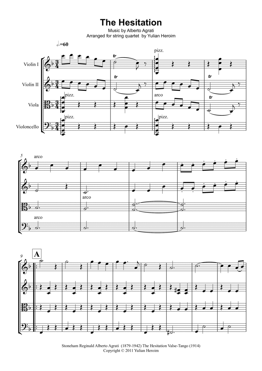 The Hesitation String Quartet scores gallery preview page 1