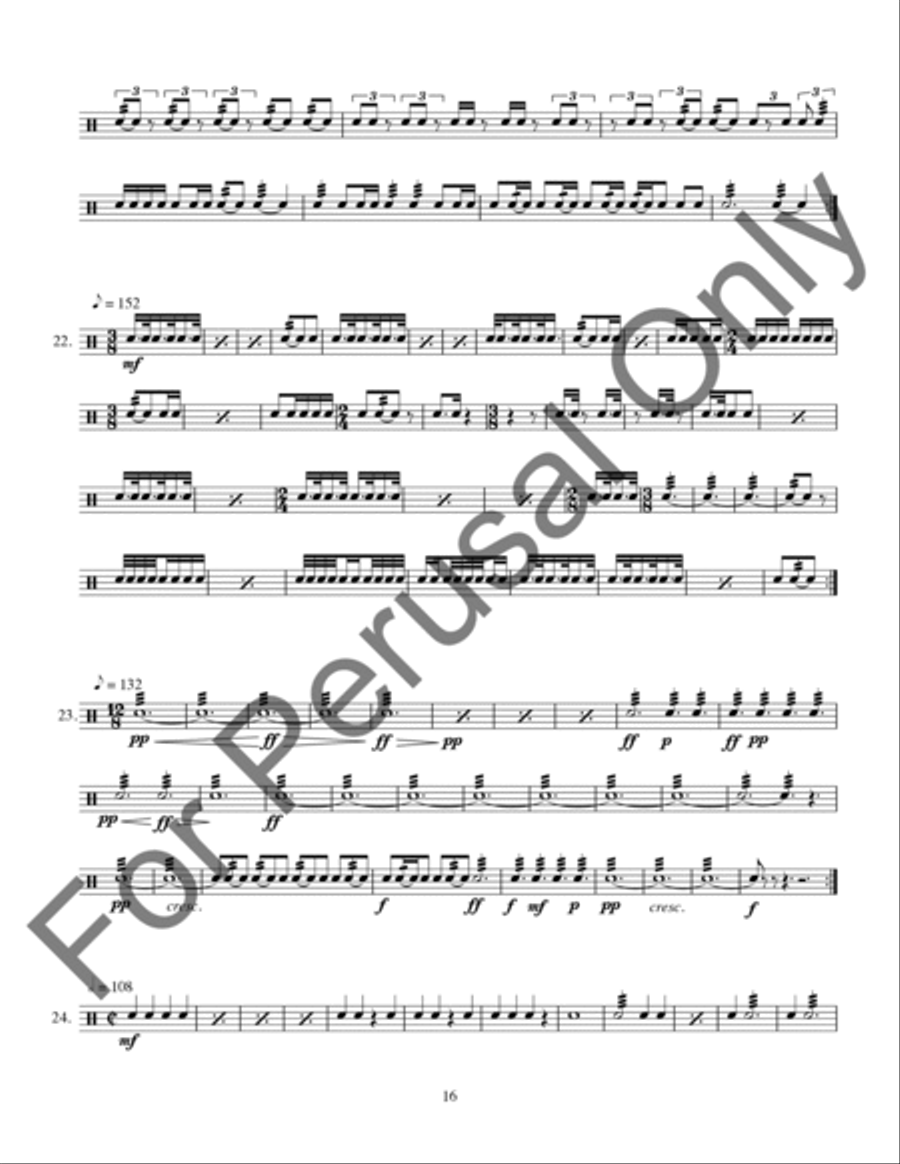Techniques and Exercises for Playing Triangle, Tambourine, and Castagnets Percussion scores gallery preview page 17