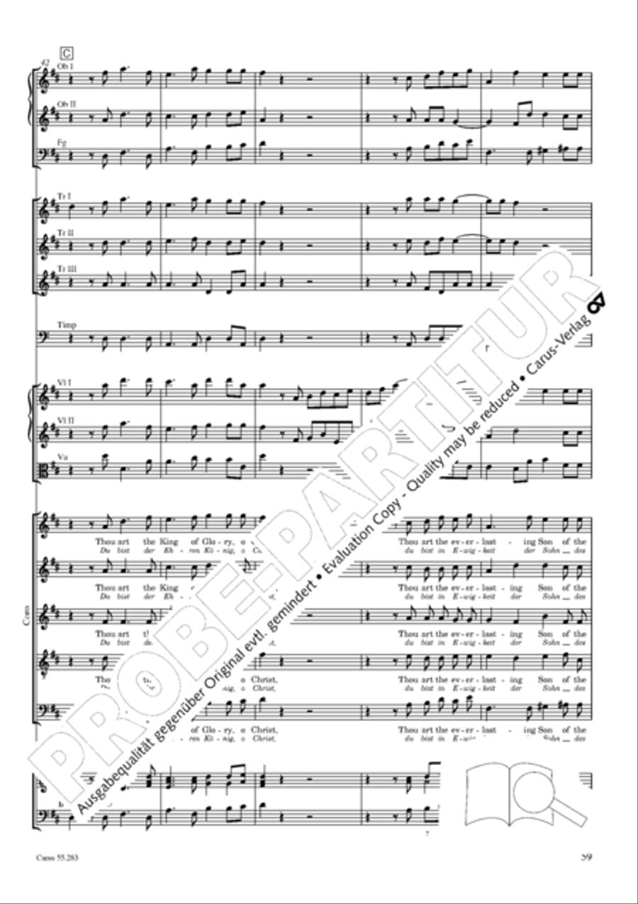 Te Deum for the Victory of Dettingen SSATB scores gallery preview page 76