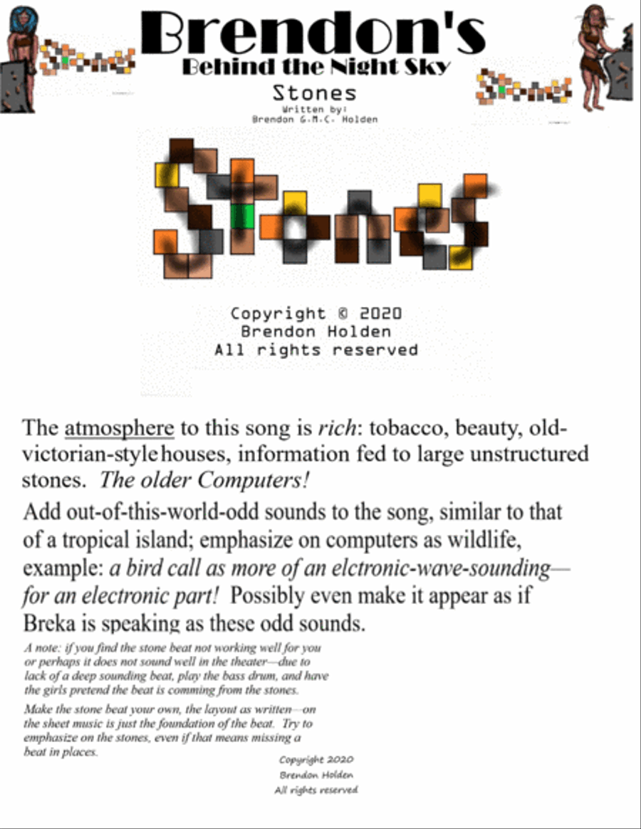 Brendon's Behind the Night Sky: Stones Voice scores gallery preview page 2