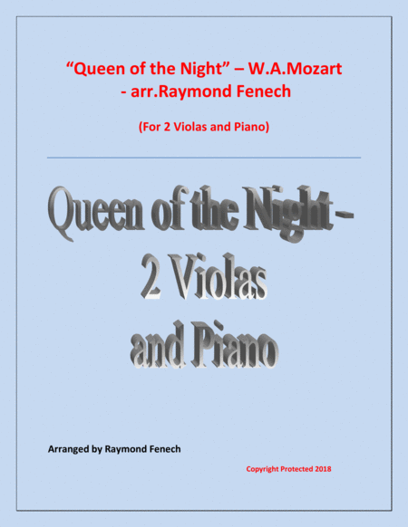 Queen of the Night - From the Magic Flute - 2 Violas and Piano image number null