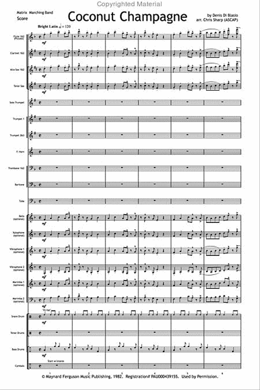 Coconut Champagne Coconut Champagne Marching Band scores gallery preview page 2