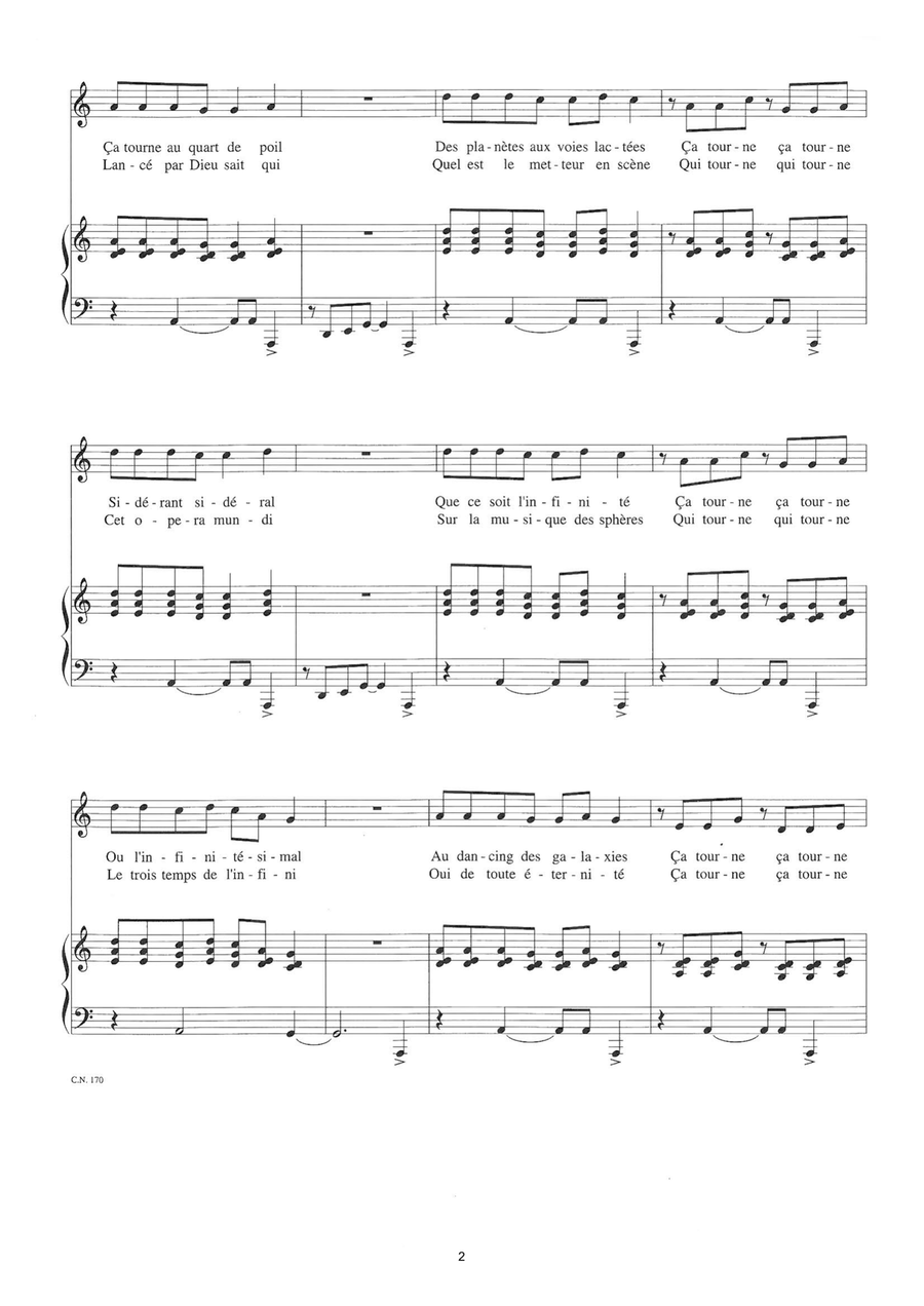 Ca Tourne Piano, Vocal scores gallery preview page 2