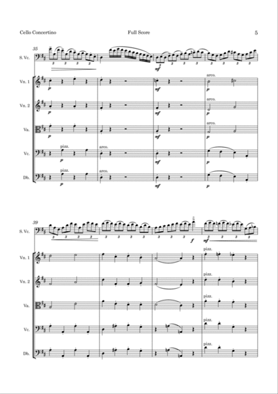 Nölck Cello Concertino Op 131 No 2 for Cello and String Orchestra String Orchestra scores gallery preview page 6