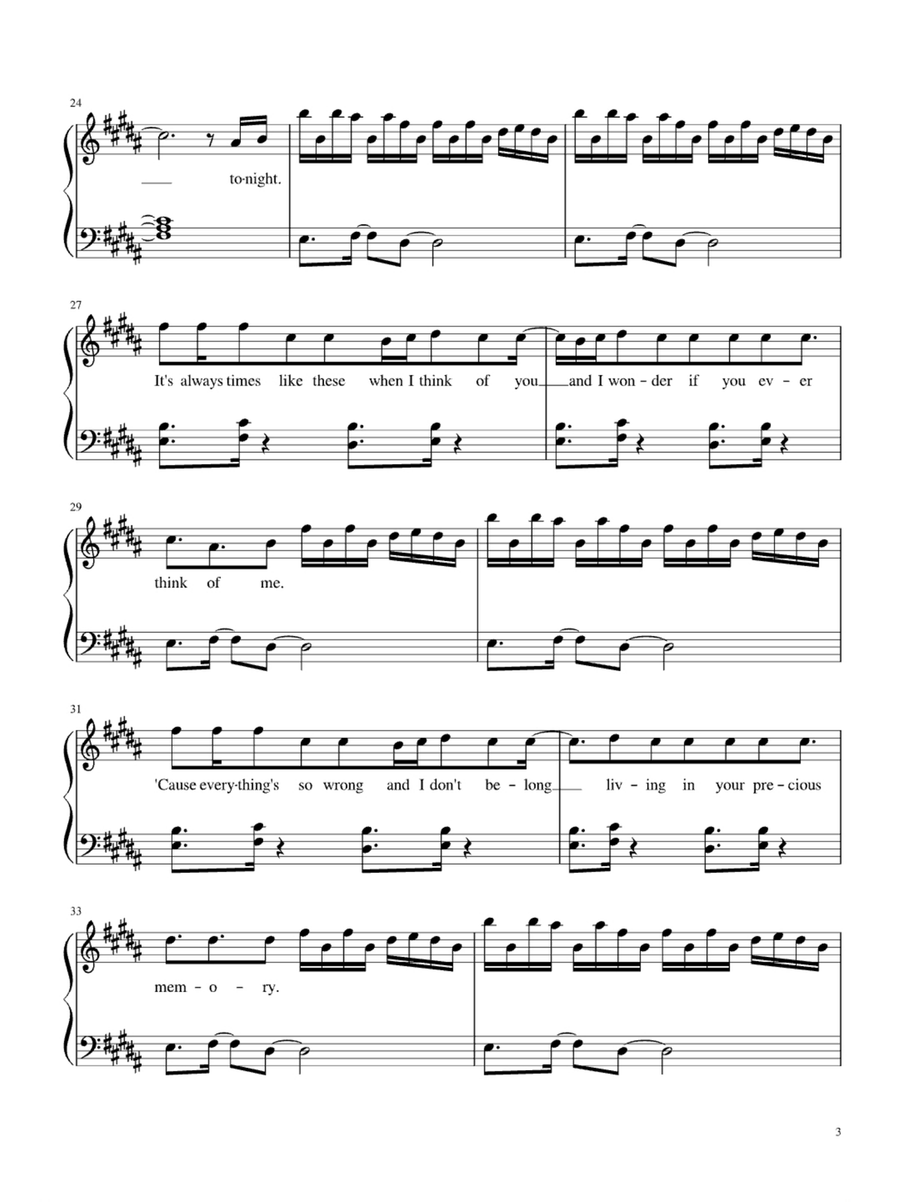 A Thousand Miles Easy Piano scores gallery preview page 3