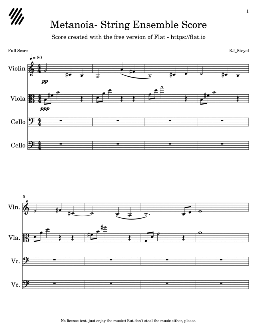 Metanoia - String Orchestra - Digital Sheet Music | Sheet Music Plus