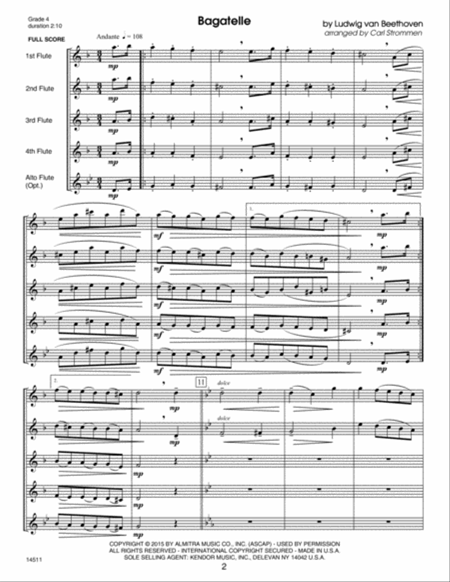 Classics For Flute Quartet (Score) Flute Quartet scores gallery preview page 3