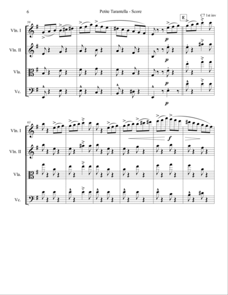 Petite Tarantella Petite Tarantella String Quartet scores gallery preview page 6