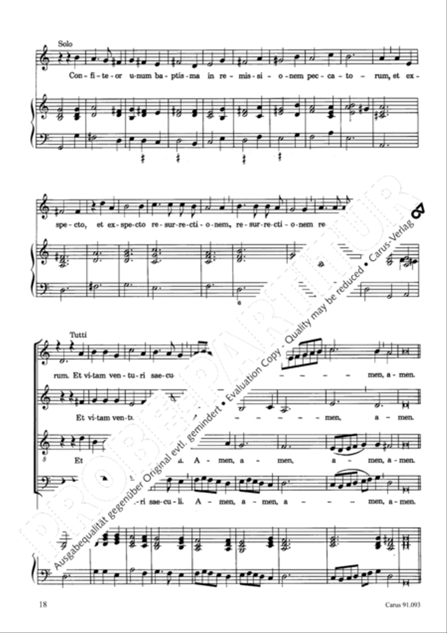 Missa brevis 4-Part scores gallery preview page 21