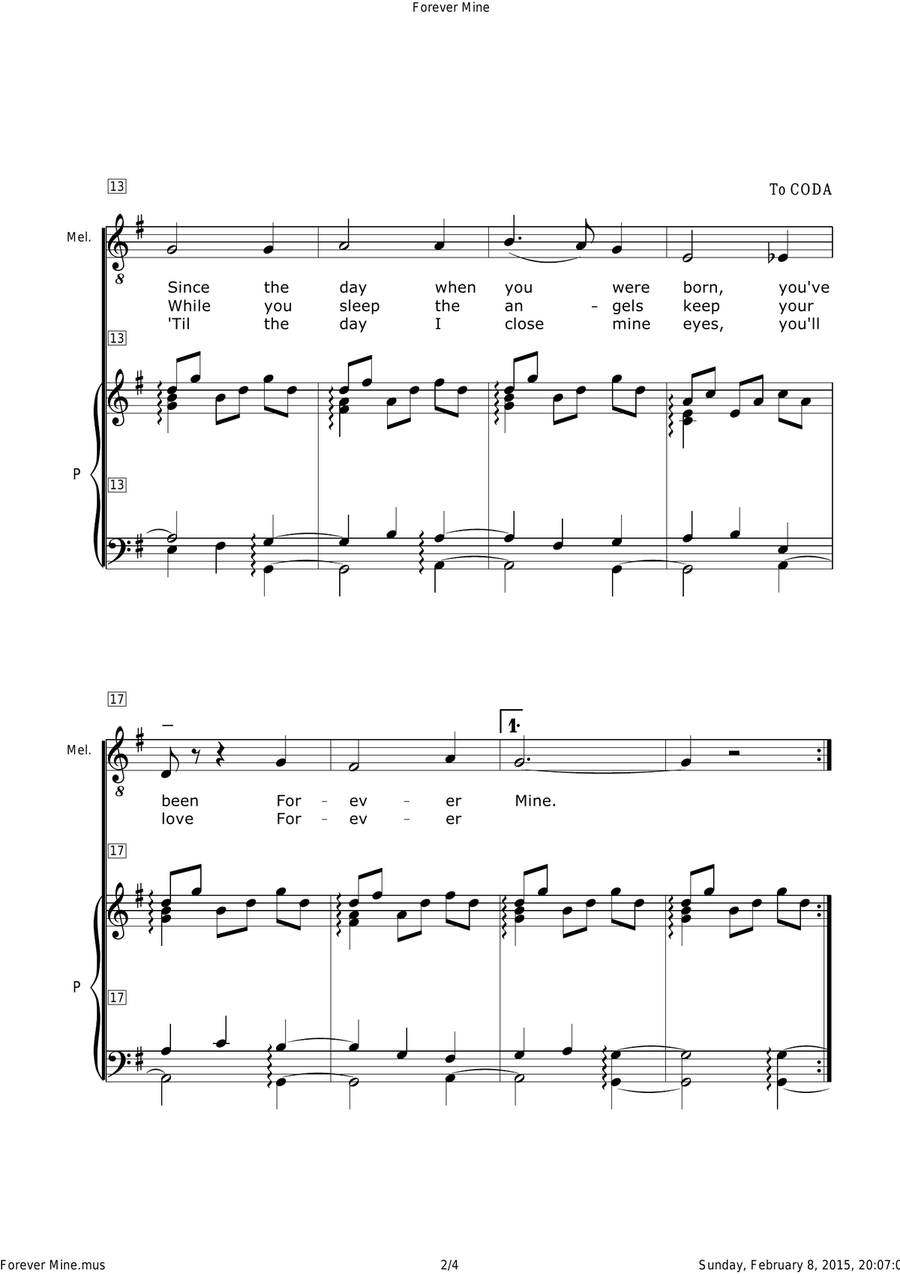 Forever Mine Forever Mine Piano, Vocal scores gallery preview page 2