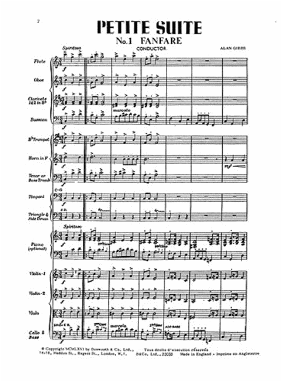 Gibbs, A Petite Suite Orchestra scores gallery preview page 1
