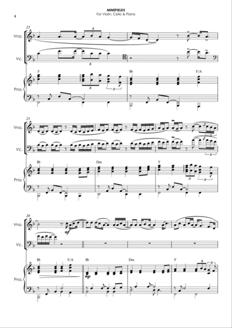 Minefields Piano Trio scores gallery preview page 4