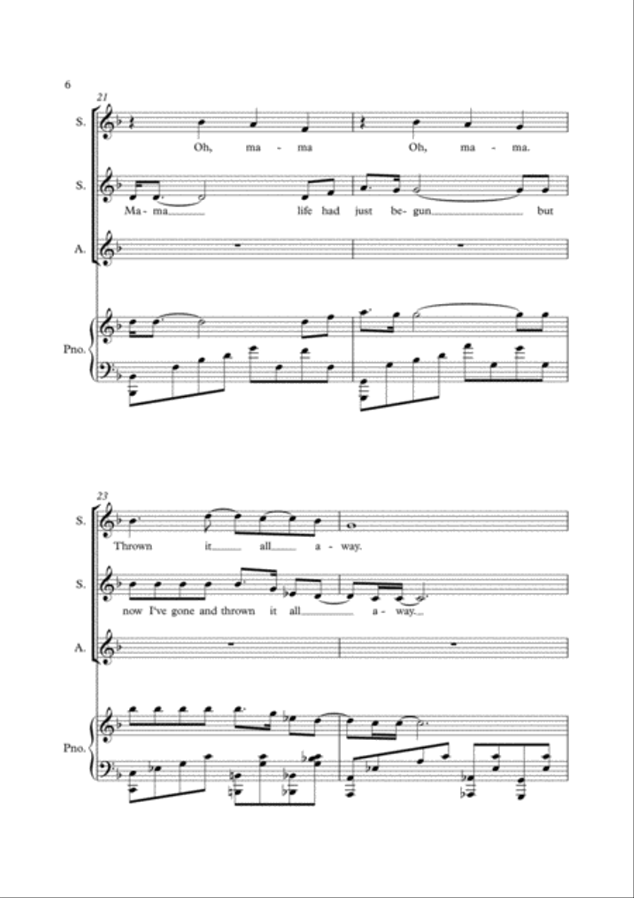 Bohemian Rhapsody Bohemian Rhapsody SSA scores gallery preview page 6