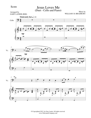JESUS LOVES ME (Duet – Cello and Piano/Score and Parts)
