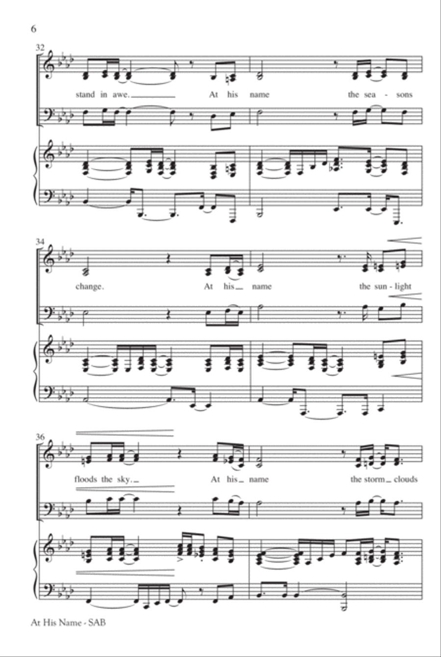 At His Name 3-Part scores gallery preview page 7