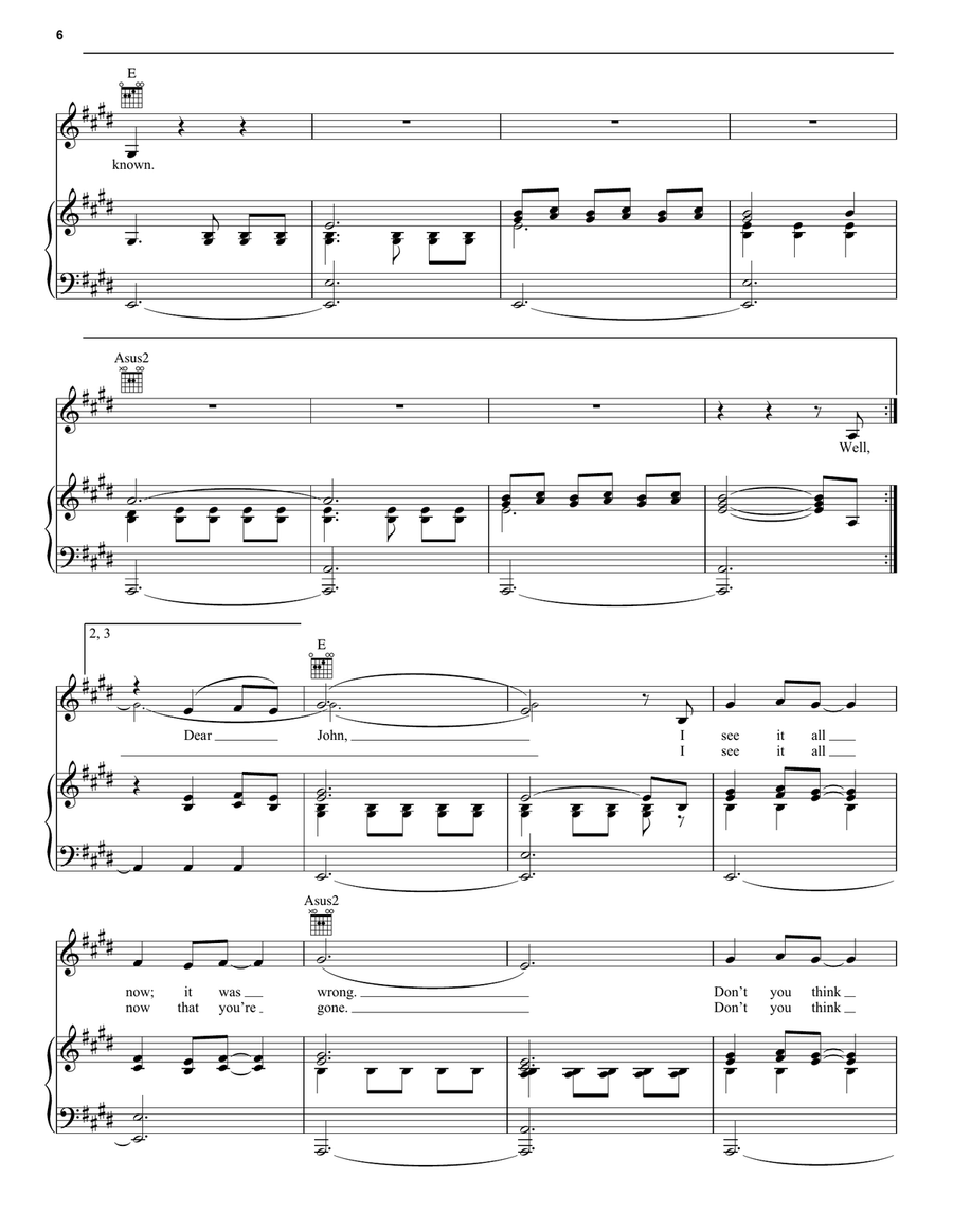 Dear John Acoustic Guitar scores gallery preview page 6