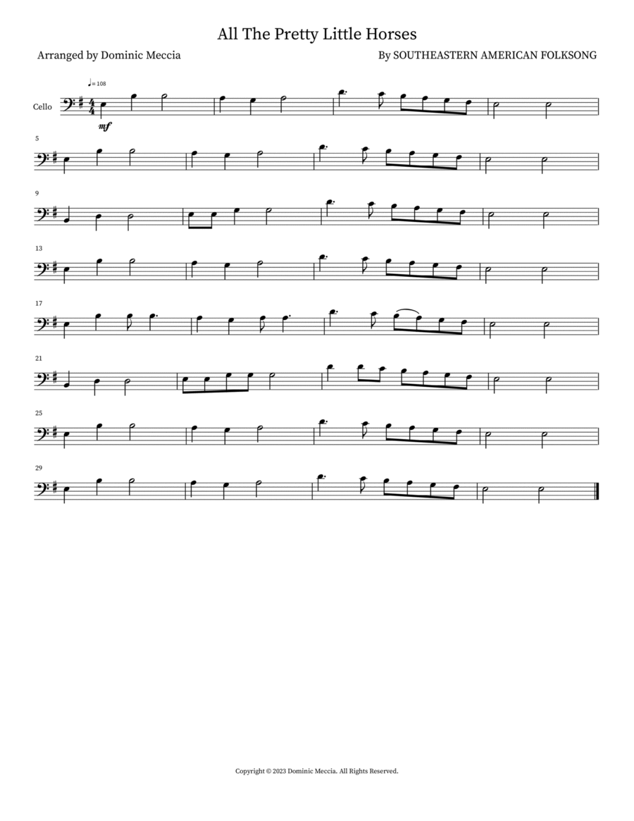 All The Pretty Little Horses Part scores gallery preview page 1