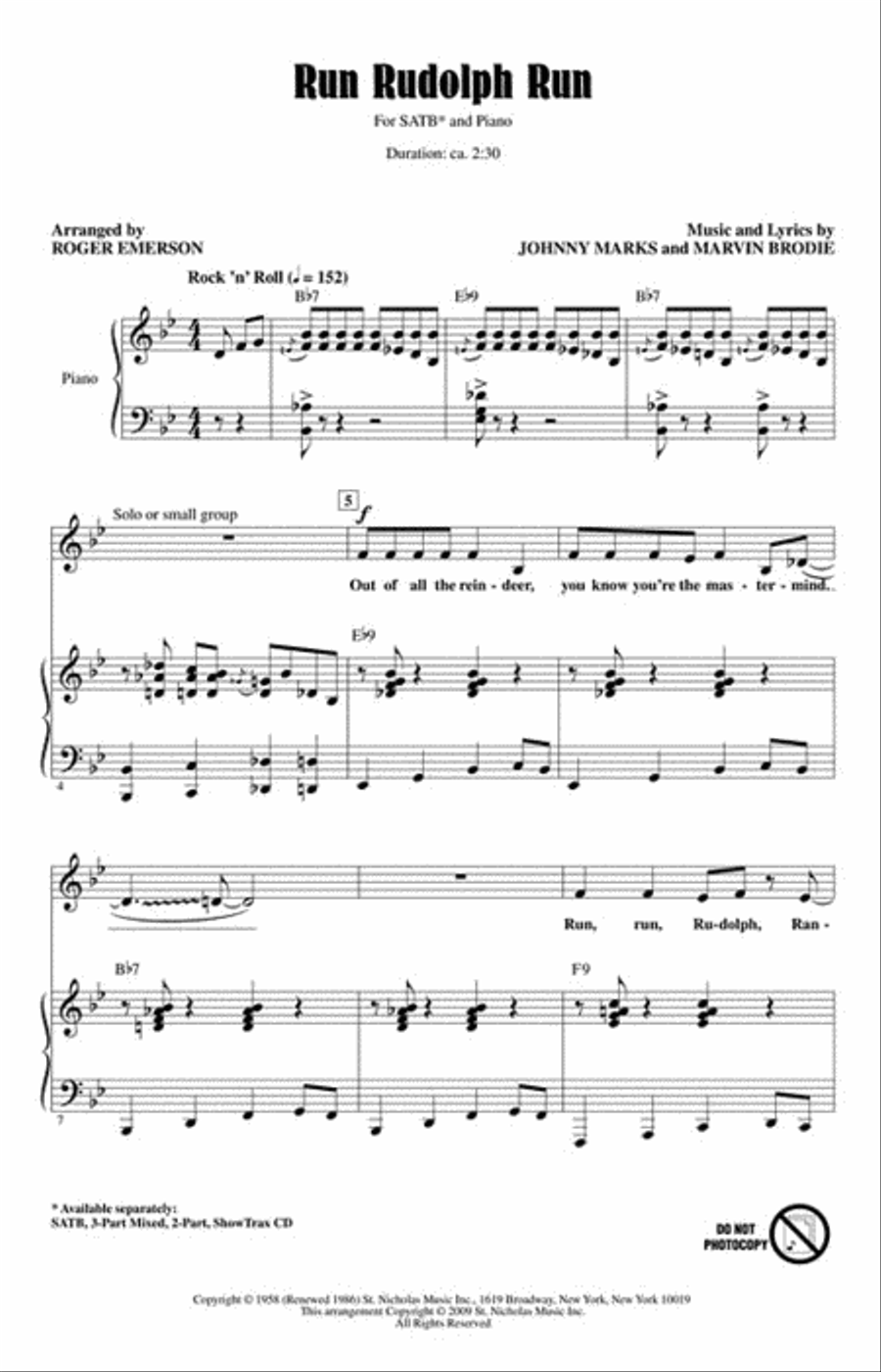Run Rudolph Run Choir scores gallery preview page 2