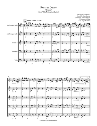 Book cover for Russian Dance ("Trepak") (from "The Nutcracker Suite") (F) (Brass Quintet - 2 Trp, 1 Hrn, 1 Trb, 1 T