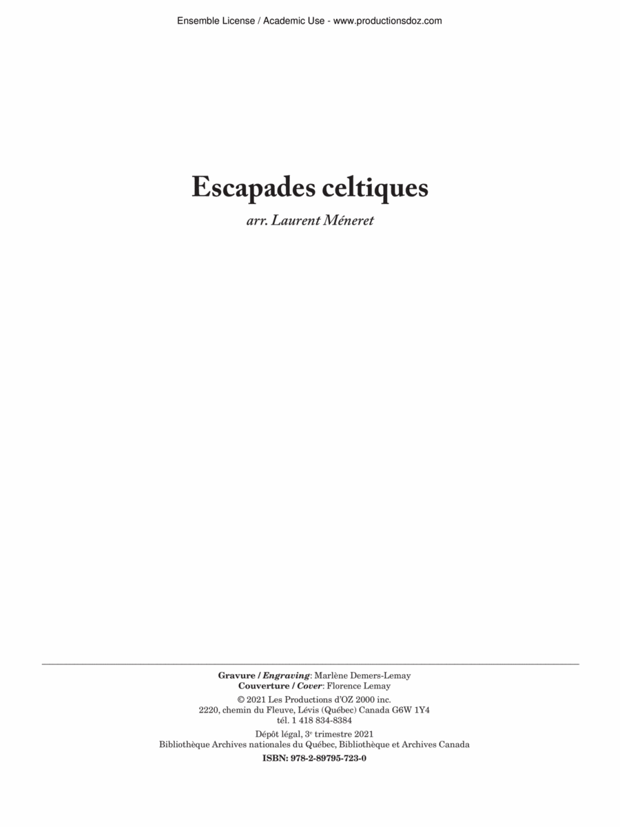 Escapades celtiques Guitar Ensemble scores gallery preview page 1