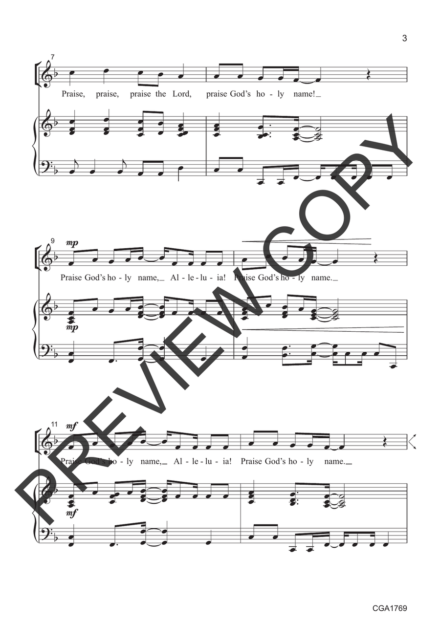 Amazing Grace with Praise, Praise, Praise the Lord Choir scores gallery preview page 3