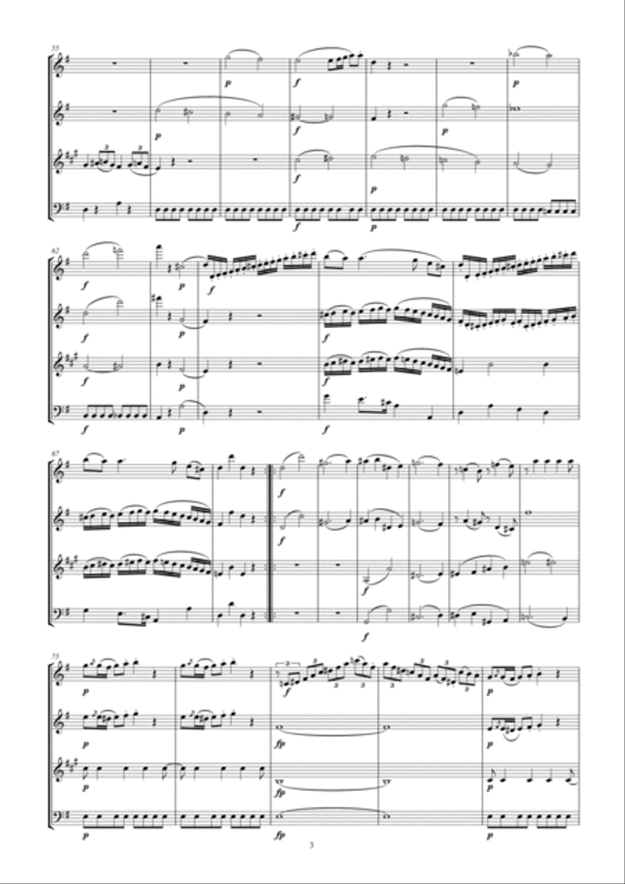 Mozart Quartet No. 16 K. 428 arr. Woodwind Quartet Woodwind Quartet scores gallery preview page 3