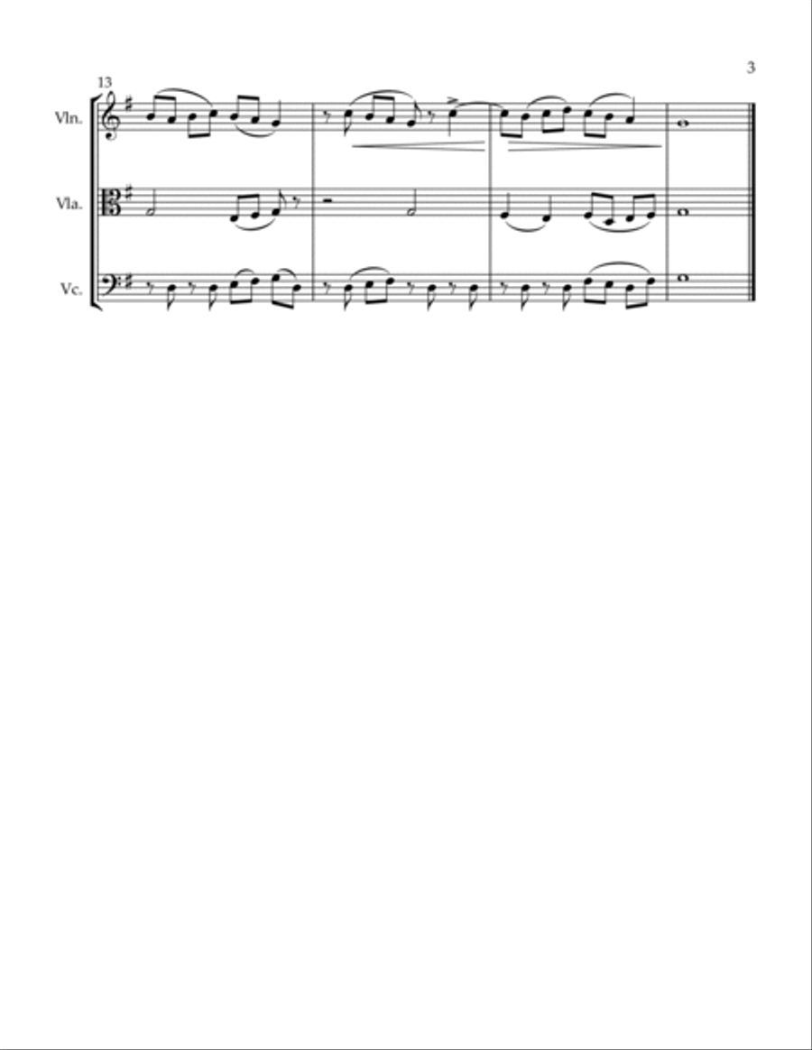 3 Trios Are You Near? Farmer in the Dell Waltz String Trio scores gallery preview page 3