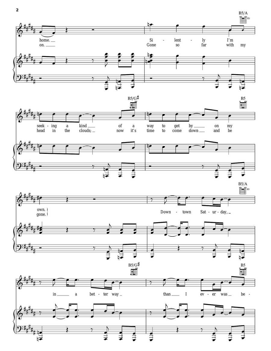 Find My Way Piano, Vocal, Guitar scores gallery preview page 2