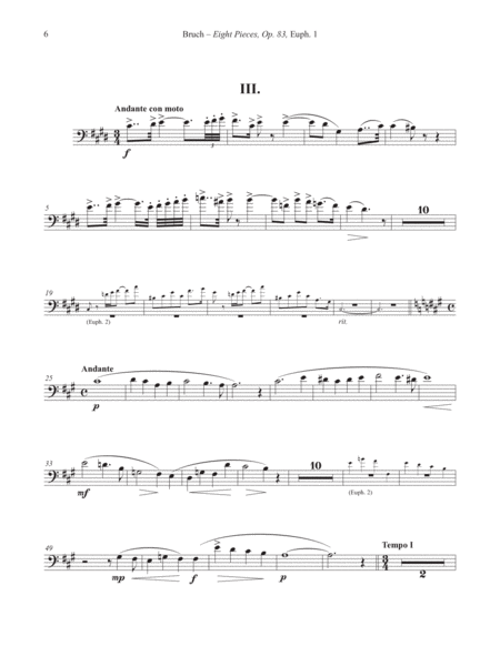 Eight Pieces, Op. 83 for Two Euphoniums and Piano