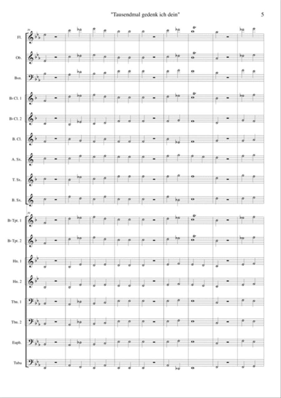 Tausendmal gedenk ich dein Concert Band scores gallery preview page 6