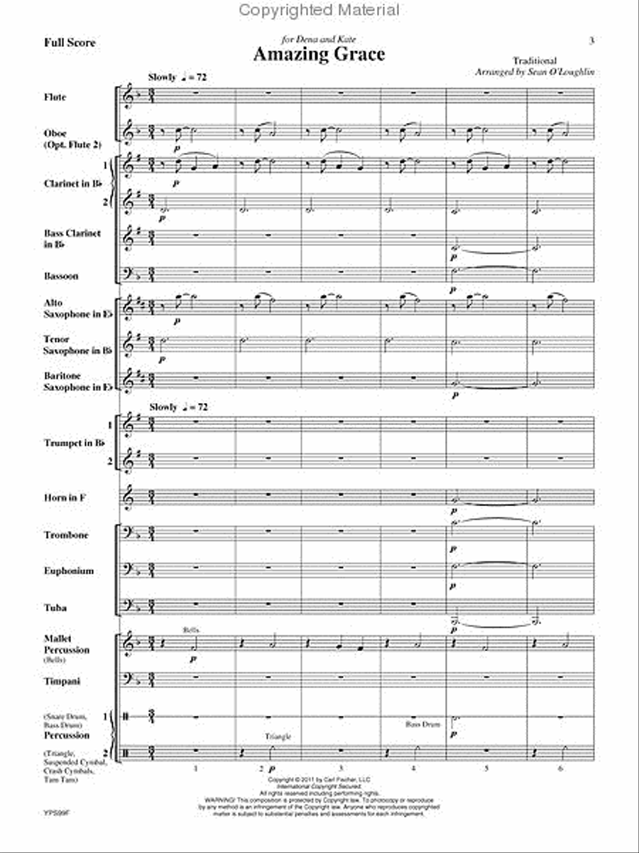 Amazing Grace Concert Band scores gallery preview page 2