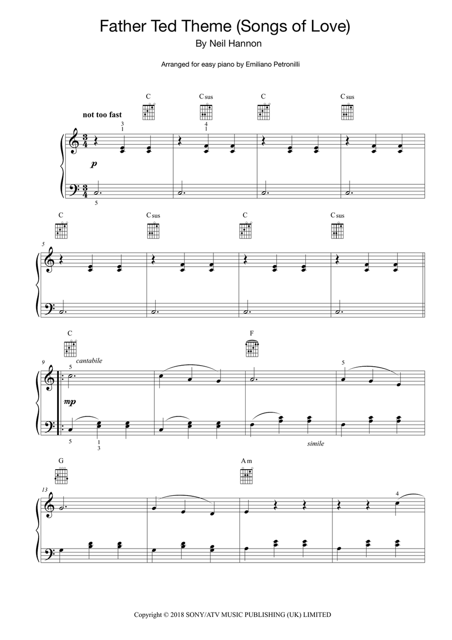 Father Ted Piano, Vocal scores gallery preview page 1