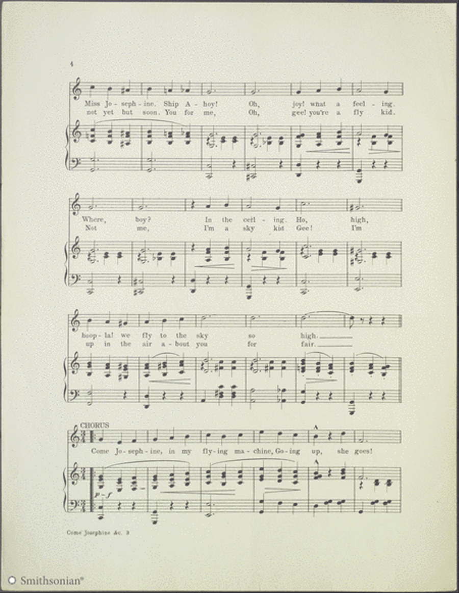 Come Josephine, In My Flying Machine Piano, Vocal scores gallery preview page 4