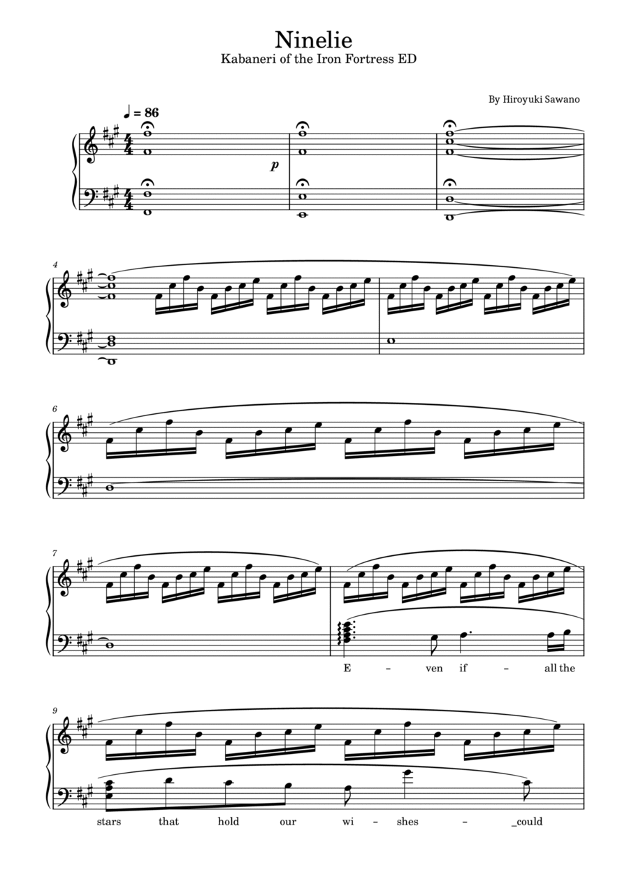 Kabaneri Seagate Ichi Kabaneri Seagate Ichi Piano Solo scores gallery preview page 1
