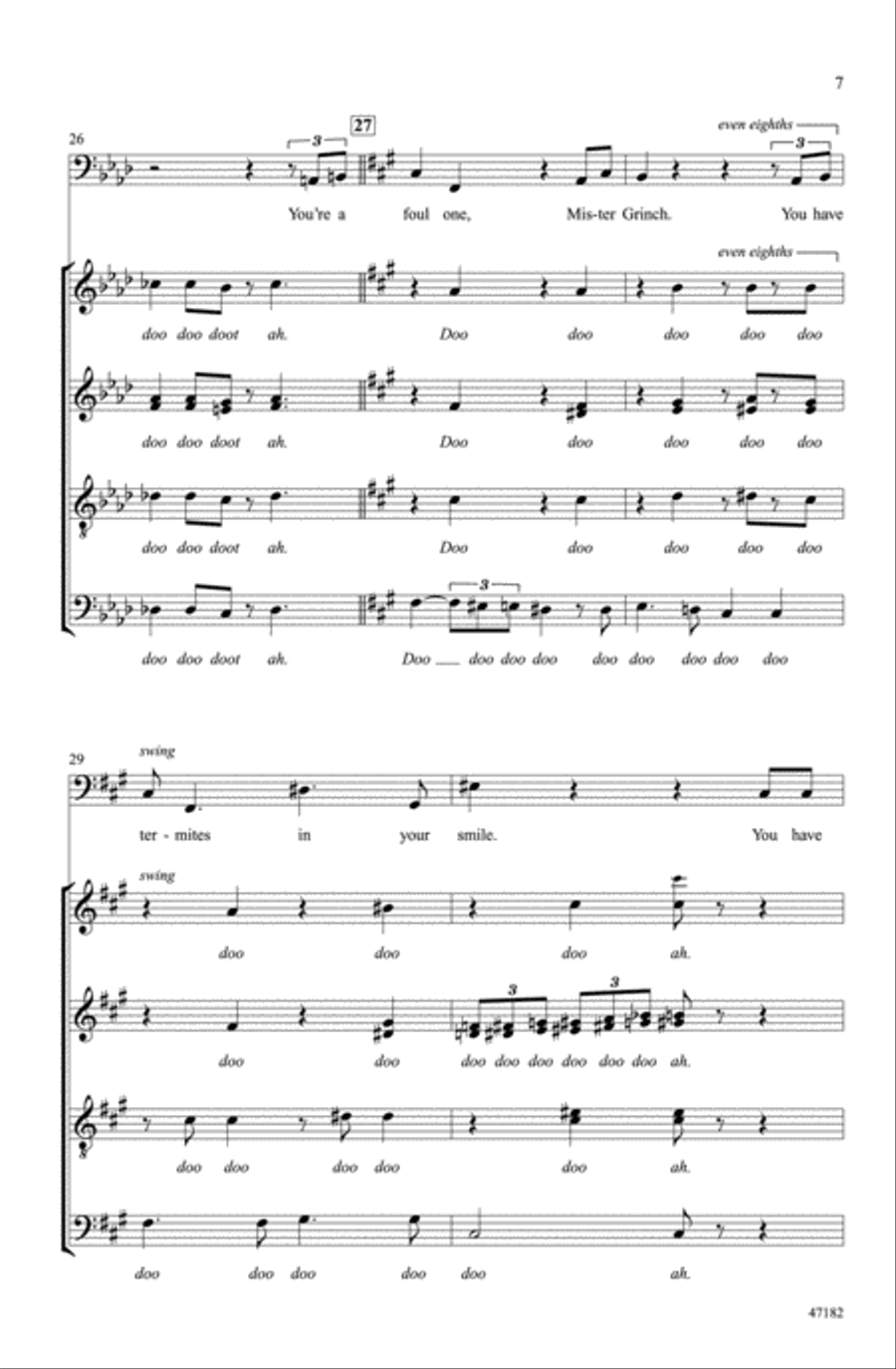 You're a Mean One, Mr. Grinch Choir scores gallery preview page 6