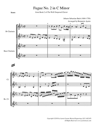 Fugue No. 2 in C Minor (WTC Book 2) for Clarinet Quartet