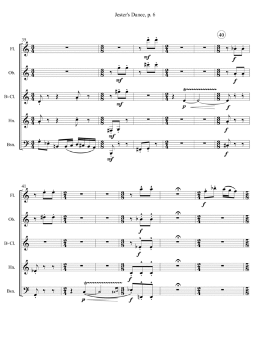 Jester's Dance - Wind Quintet Woodwind Quintet scores gallery preview page 6