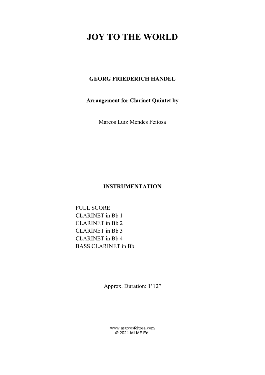 Joy To The World (Cantai Que o Salvador Chegou) - Clarinet Quintet Clarinet Quintet scores gallery preview page 2