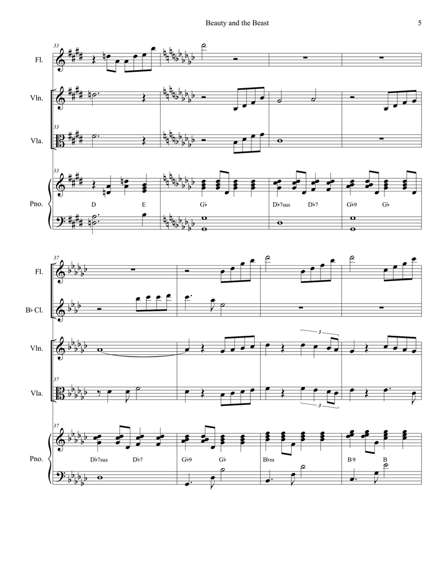 Beauty And The Beast Beauty And The Beast String Duet scores gallery preview page 5