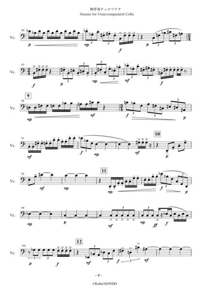 Sonata for Unaccompanied Cello　Op.189